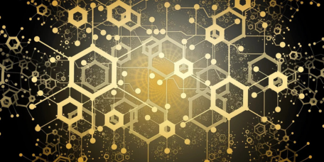 Goldene Sechsecke, die sich vernetzen